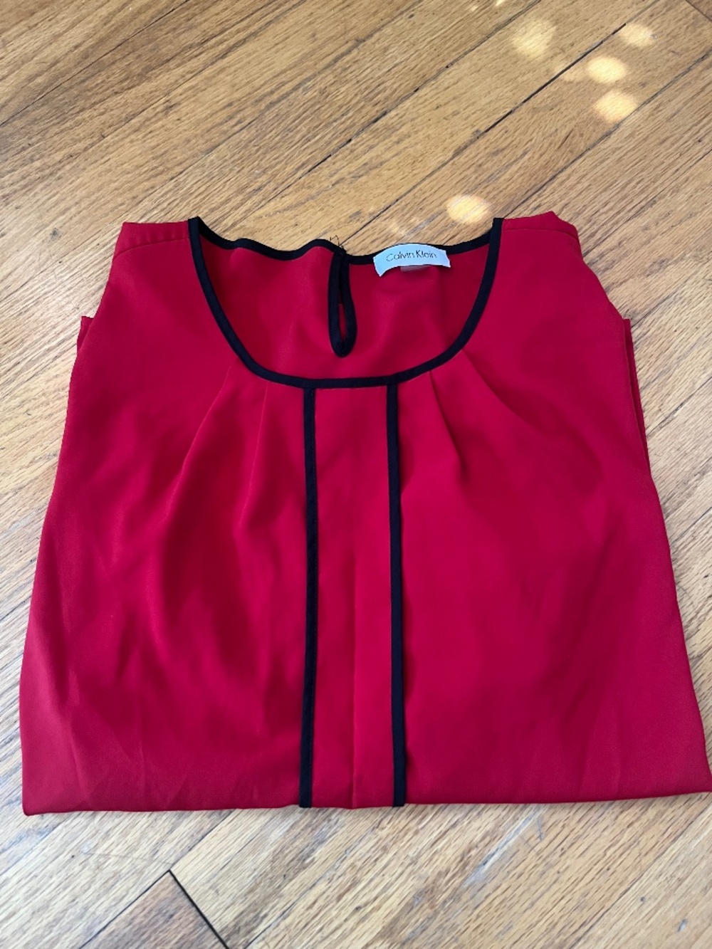 Calvin Klein red long-sleeve blouse